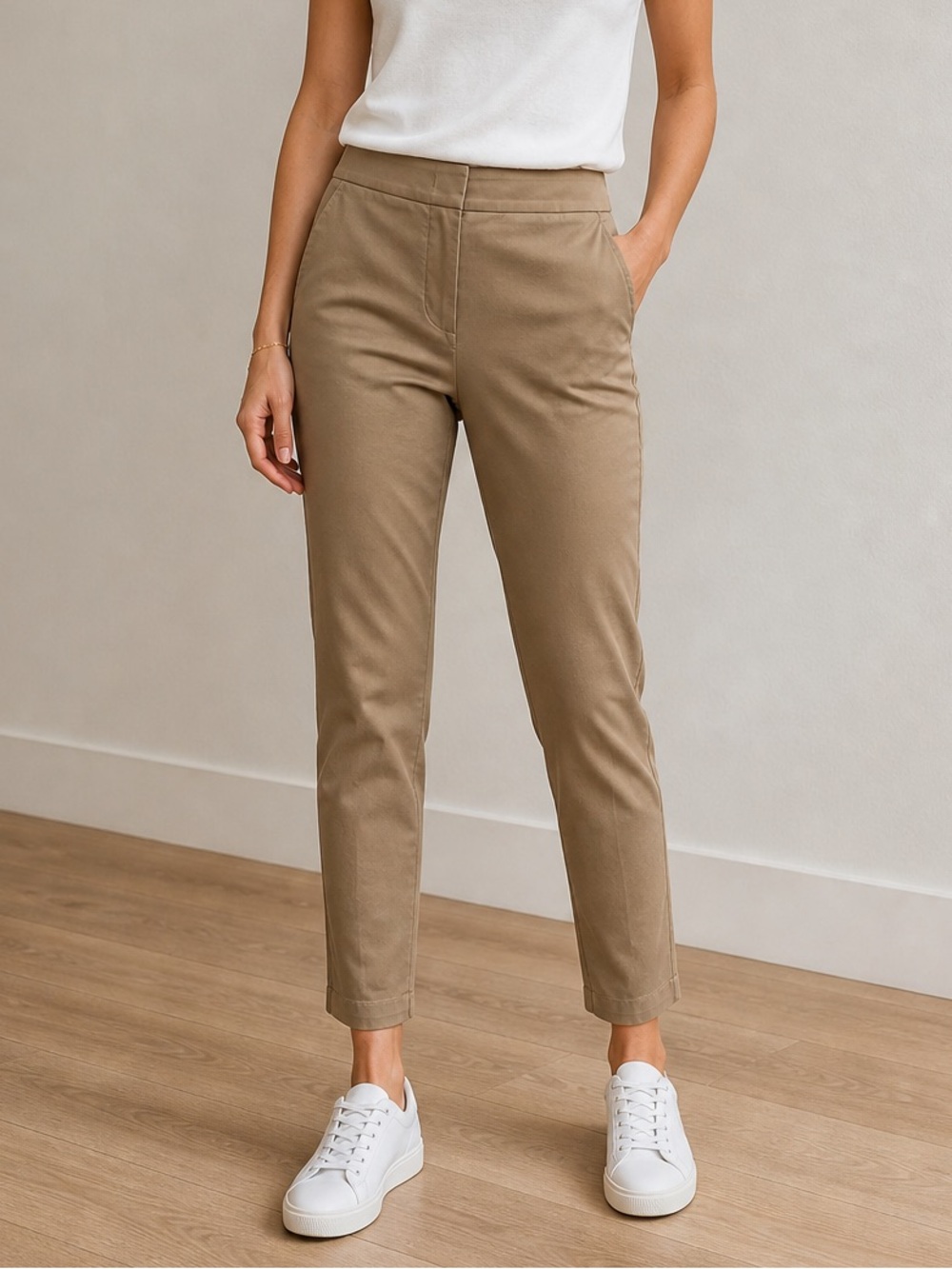 Kit and Ace Tailored Cropped Pants in Camel